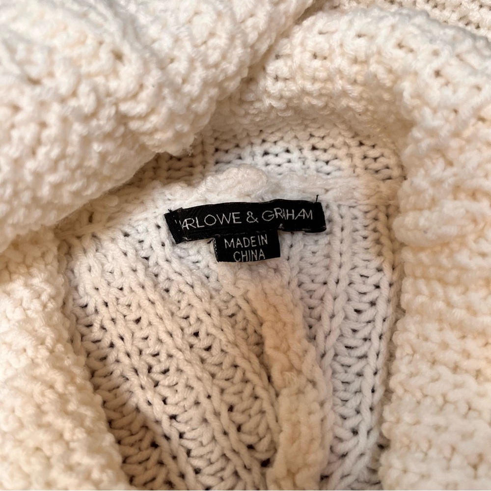♥️2xHost Pick♥️Harlowe & Graham oversized white sweater, size large - Picture 6 of 9